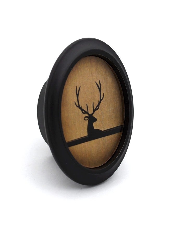 ABVIN Antique Black Deer Round Knobs Unique Cabinet Beautiful Drawer Decorative Dresser Drawer Knobs and Pulls - 1 pcs - Image 1