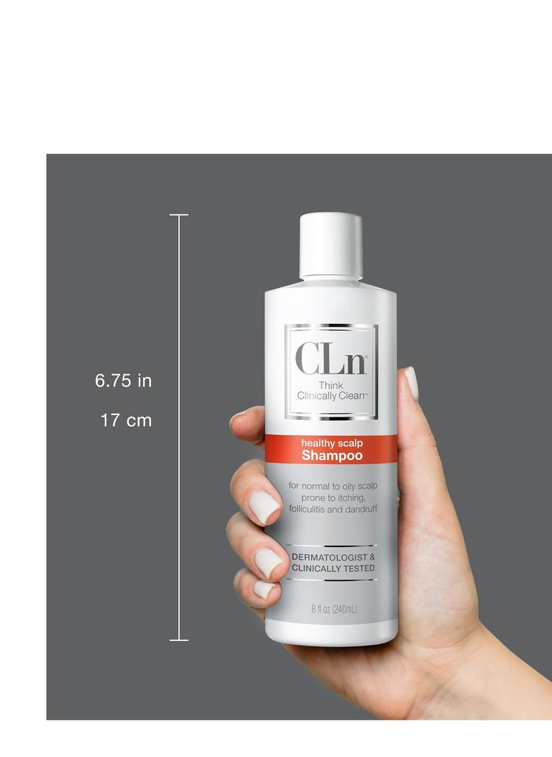 CLn® Shampoo - Clarifying Formula with Salicylic Acid, For Normal to Oily Scalp Prone to Folliculitis, Dandruff, Itchy & Flaky Scalp, Fragrance-Free & Paraben-Free, 8 fl. oz.