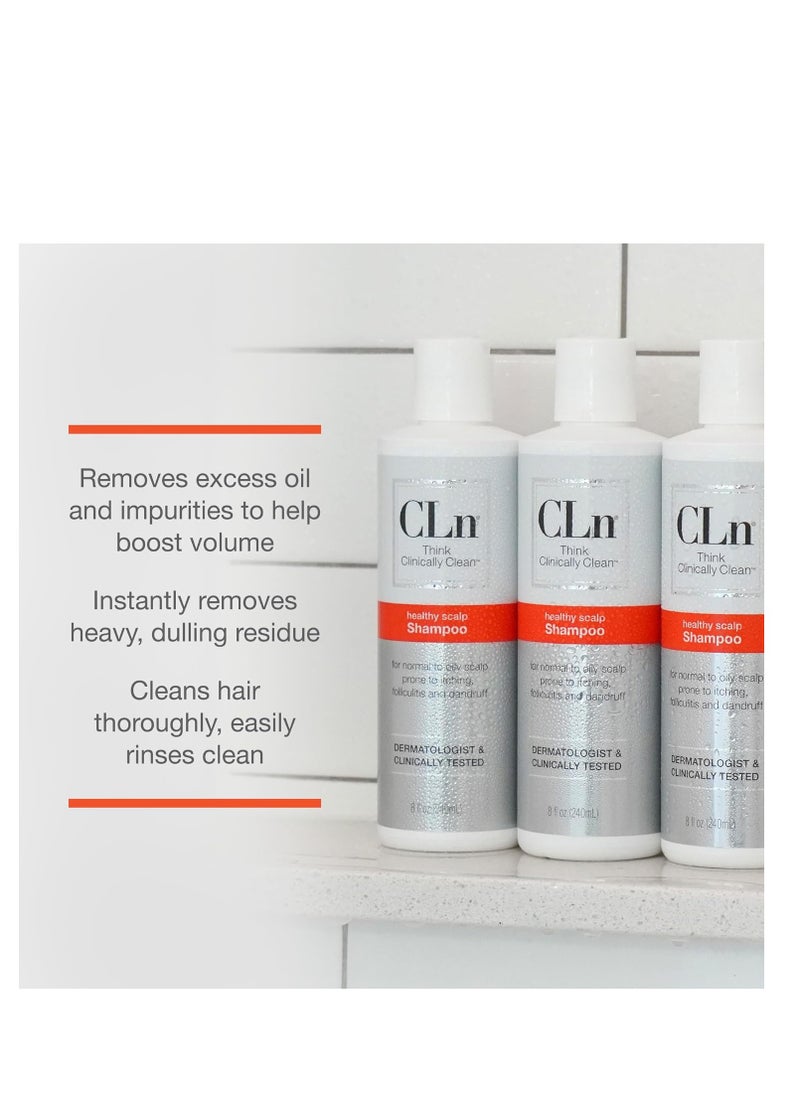 CLn® Shampoo - Clarifying Formula with Salicylic Acid, For Normal to Oily Scalp Prone to Folliculitis, Dandruff, Itchy & Flaky Scalp, Fragrance-Free & Paraben-Free, 8 fl. oz.
