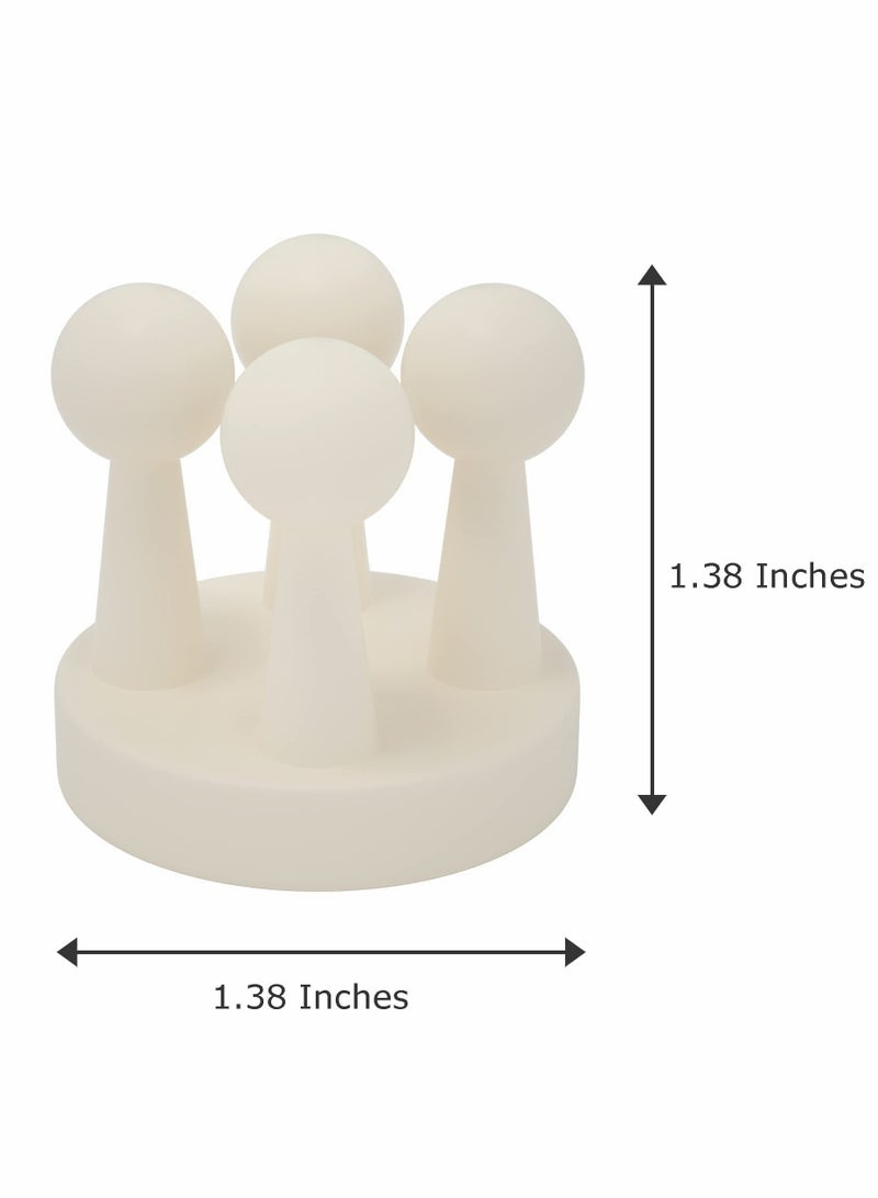 4 قطع حامل فرشاة أسنان من السيليكون خطاف متعدد الوظائف مقاوم للماء ذاتي اللصق حاملة فرشاة أسنان فردية لتثبيتها على الجدار لتعليق في الحمام المطبخ غرفة المعيشة المكتب (أبيض)
