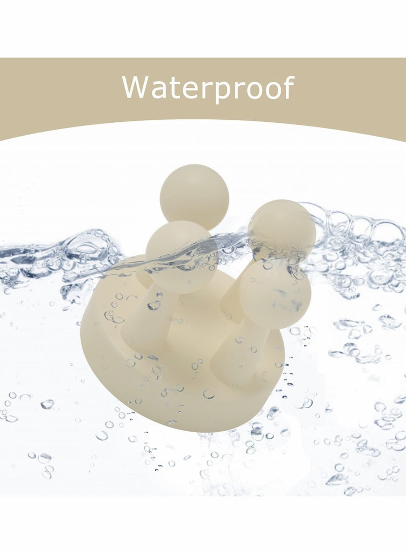 4 قطع حامل فرشاة أسنان من السيليكون خطاف متعدد الوظائف مقاوم للماء ذاتي اللصق حاملة فرشاة أسنان فردية لتثبيتها على الجدار لتعليق في الحمام المطبخ غرفة المعيشة المكتب (أبيض)