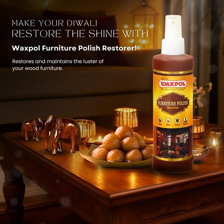 Waxpol Furniture Polish Restorer with Microfiber | Wood Polish & Laminate Cleaner Shine Spray for Furniture, Cabinets, Wardrobes | Cleans, Protects, Restores| Gloss Finish for Shiny Surfaces 500ml - Image 2