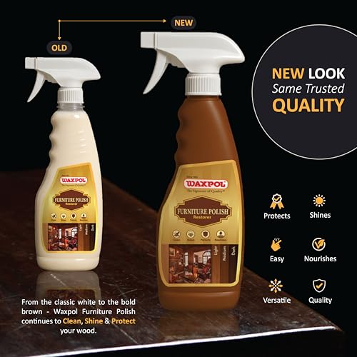 Waxpol Furniture Polish Restorer with Microfiber | Wood Polish & Laminate Cleaner Shine Spray for Furniture, Cabinets, Wardrobes | Cleans, Protects, Restores| Gloss Finish for Shiny Surfaces 500ml - Image 5