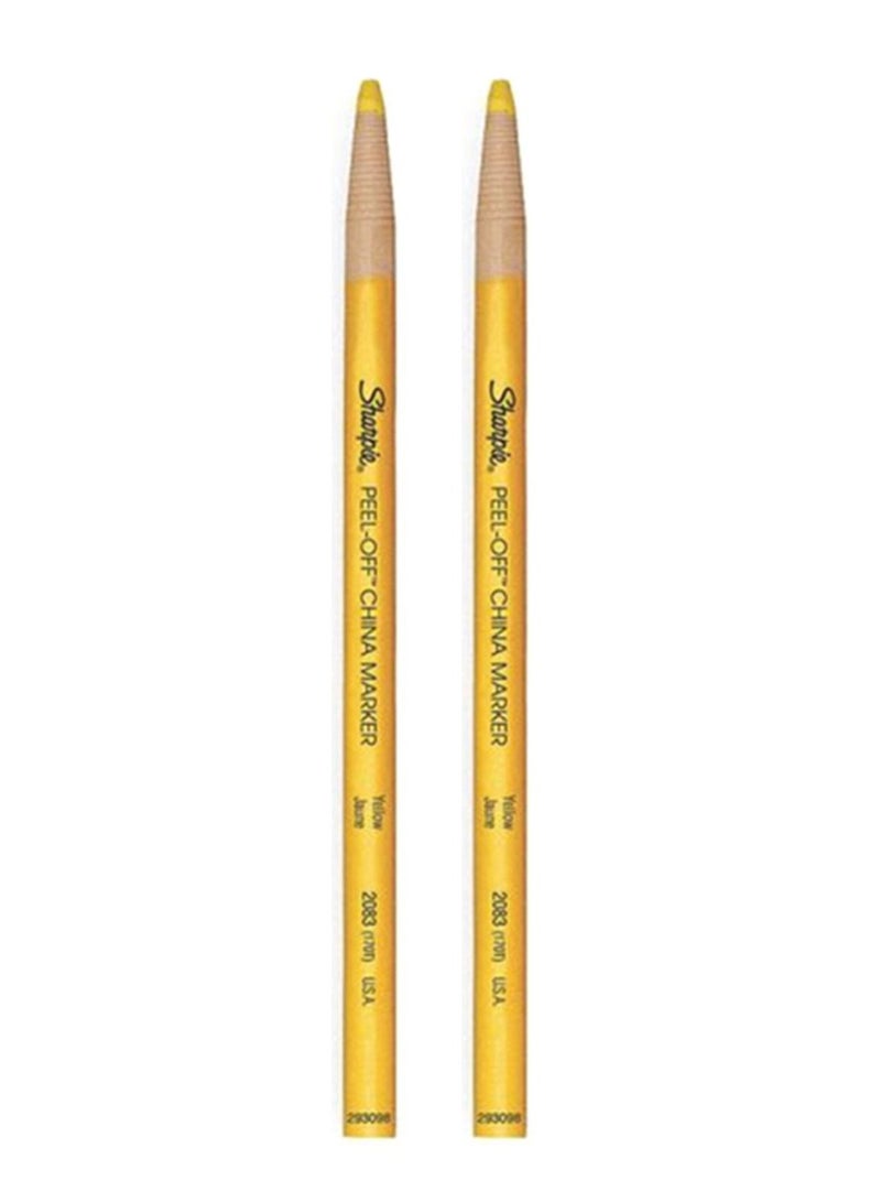 Sharpie 2-Piece Peel Off China Marker Yellow - Image 1