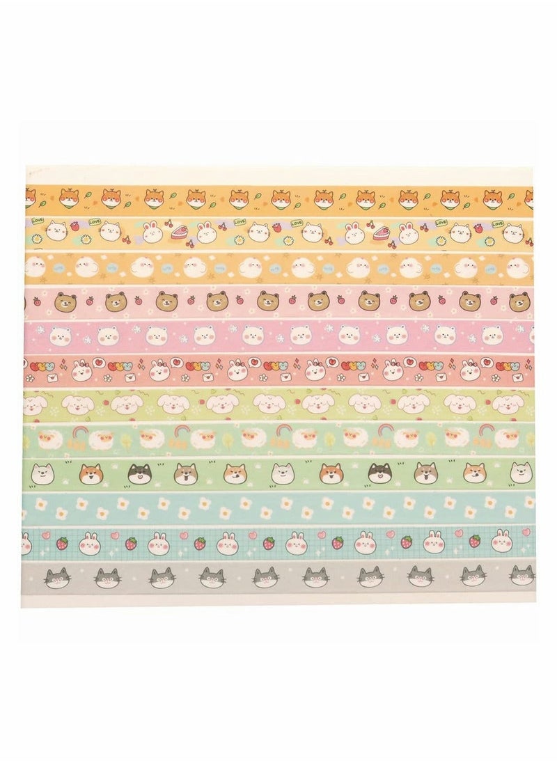 Generic Cute Pets Washi Tape Set 18 Rolls Gold Embellishment Decorative Masking Tapes for Arts, DIY Crafts, Bullet Journals, Planners, Scrapbook, Wrapping (Puppies)  - Image 3