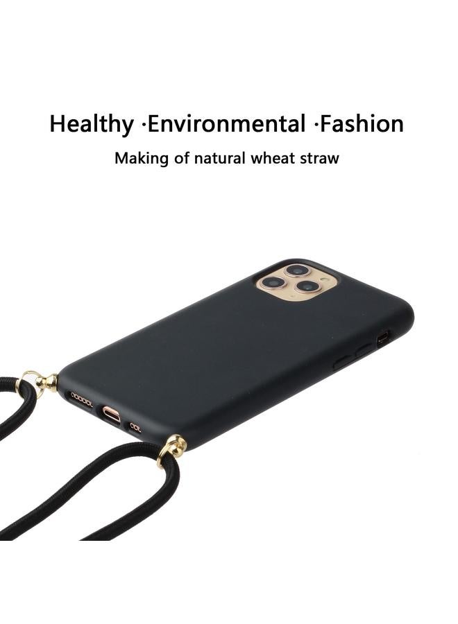 اس-توب جراب لهاتف iPhone 15 Pro مصنوع من مادة قش القمح + جراب هاتف TPU مع حبل - Image 2