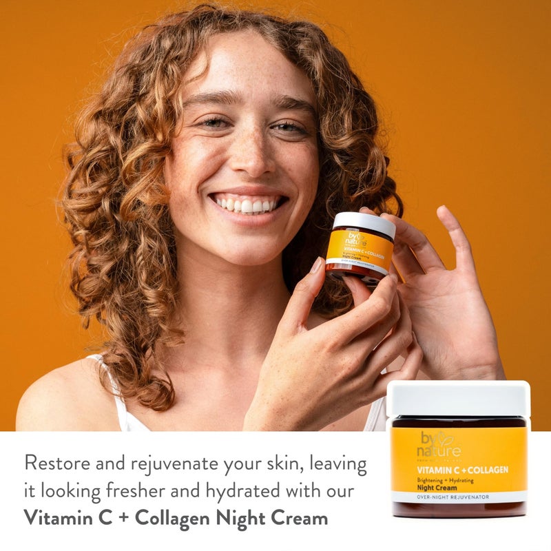 By Nature Face Night Cream - Vitamin C + Collagen PM Moisturizing Facial Lotion for Women (2 Oz) - Image 4