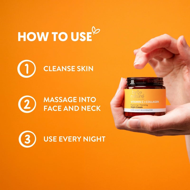 By Nature Face Night Cream - Vitamin C + Collagen PM Moisturizing Facial Lotion for Women (2 Oz) - Image 5