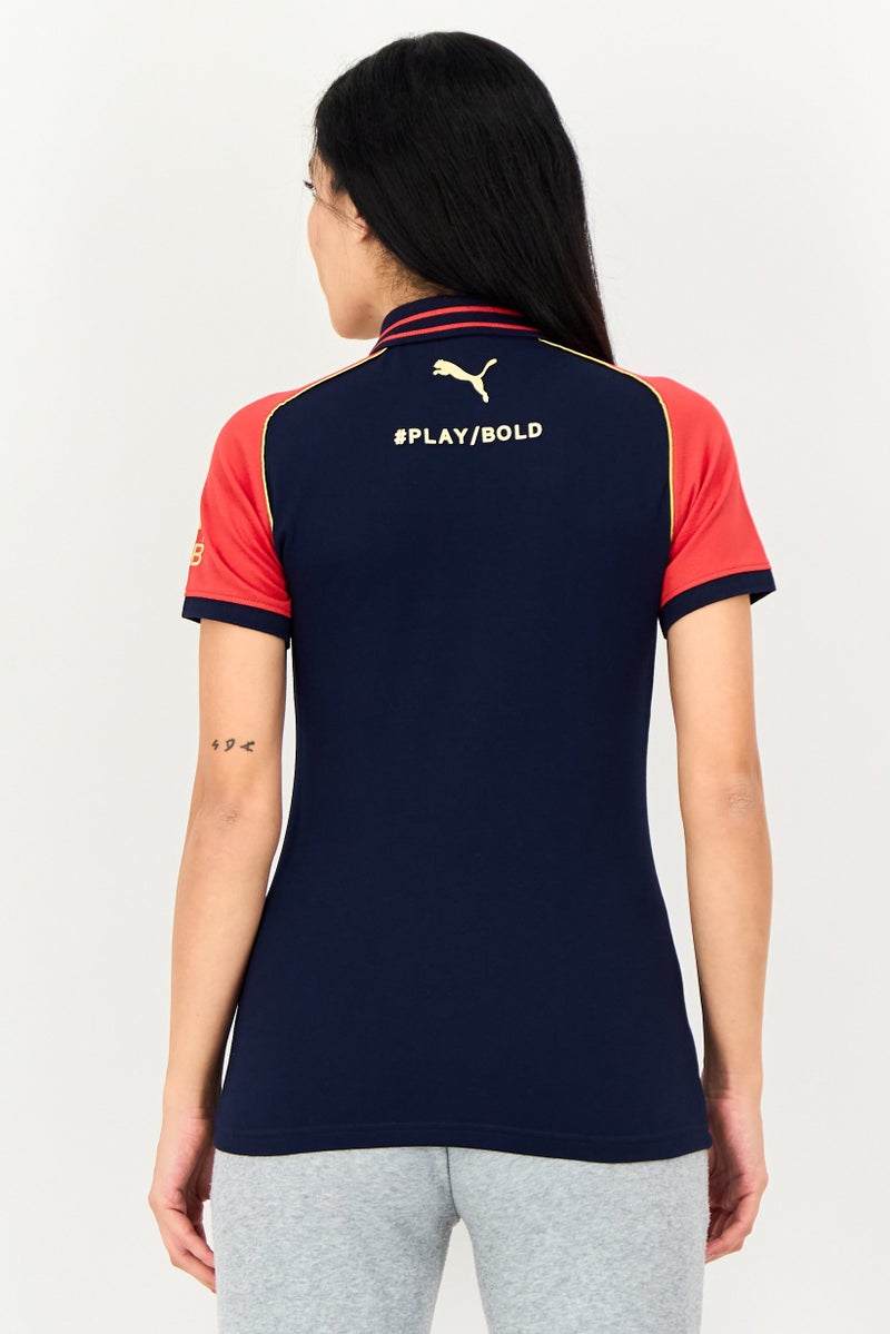 Puma x Royal Challengers Women Sportswear Fit Short Sleeve Outdoor Polo Shirt, Navy - Image 3