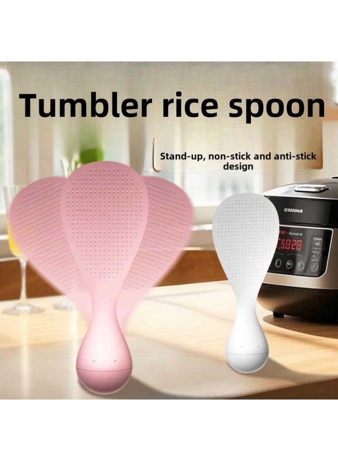 Tumbler Anti-sticking Rice Spoon Can Stand High Temperature Resistant Household Kitchen Rice Cooker Rice Spoon Rice Shovel-Specification:Pink - Image 2