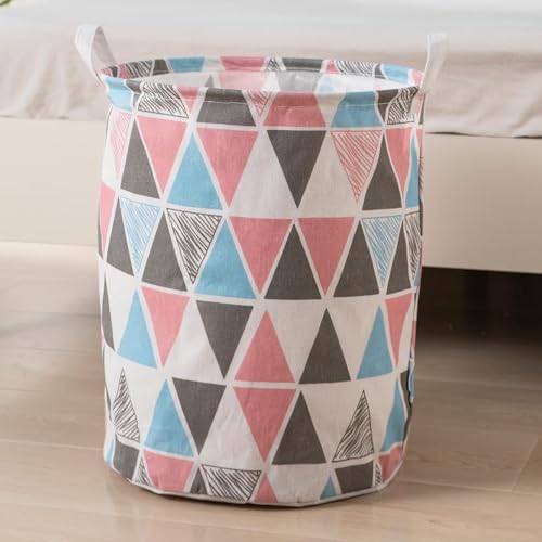 HOKIPO Folding Laundry Basket for Clothes, Round Collapsible Storage Basket Large 43 LTR, Multicolor, Pack of 1 (AR2543) - Image 1