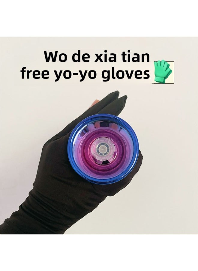Generic - Special Alloy Yo-yo Yo Automatic Sleep Swing Dead Sleep Live Sleep YOYO Ball [send Gloves]]-Color:Green Alloy Yo-yo (no Light) + Hanging Ring - Image 1