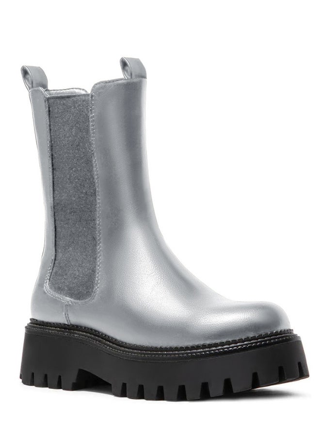 Katee - BOTA SLIP-ON SILVER BOOTS HANDMADE FOR WOMEN - Image 1
