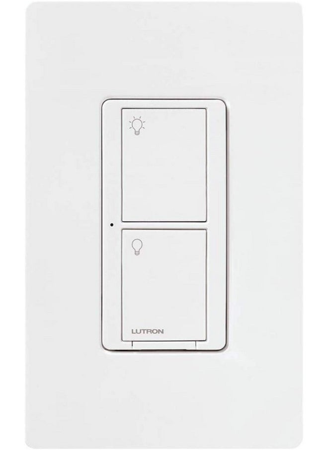 LUTRON Lutron Caseta Original Smart Switch with Wallplate (Lutron Smart Hub Required), for LED Lights and Fans, 5 Amp, Single-Pole/3Way, Neutral Required, PDW-5ANS-WH-A, White  - Image 2