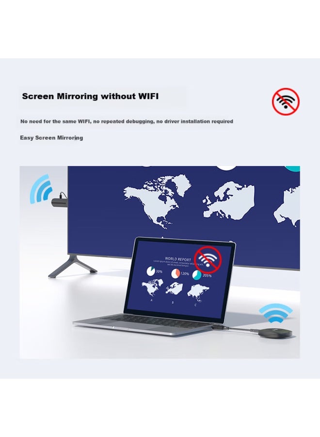 Horion Haoli Wireless Screen Mirroring Device, Hdmi Cable, 4k Hd Screen Mirroring Device, Suitable For Office And Home Use, Compatible With Apple And Android Phones, Connects To Monitor And Projector, No Network Required, Hg-1s - Image 4