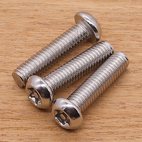 EASTLO M6-1.0 x 25mm Button Head Security Torx Machine Screws 30 PCS, 304 Stainless Steel 18-8, Tamper Resistant, Full Thread, Bright Finish, Includes Torx Driver Bit - Image 2