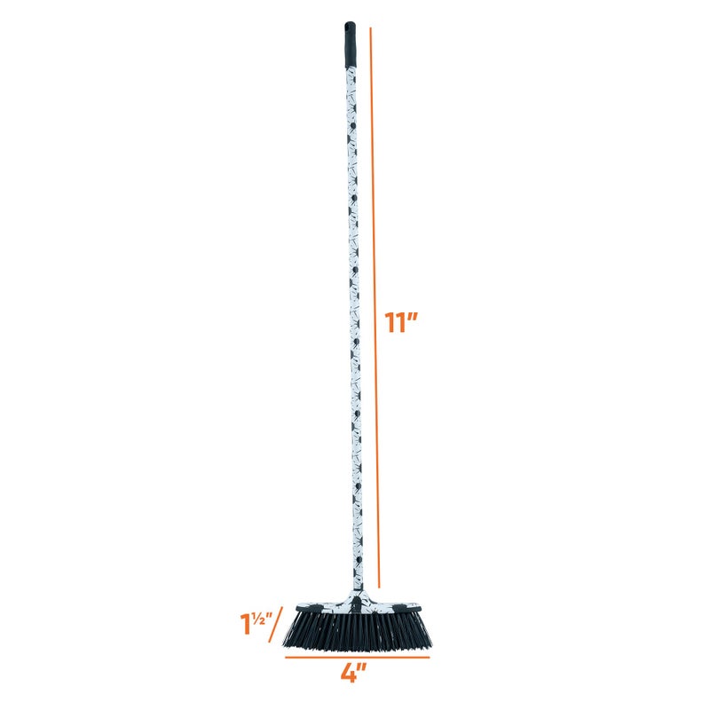 Superio Design Broom, Fancy Black and White Angle Broom, Cute Splash Design Kitchen Broom with Safety Bumper, 48" Indoor and Outdoor Sweeping Tool - Image 2