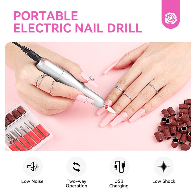 SAVILAND Acrylic Nail Kit with Drill: Professional 0.5Oz Clear/White/Pink Acrylic Powder and 50ml Liquid Set with Drill Nail Brush Forms Tool Extension Set for Beginners with Everything Home DIY Salon - Image 5
