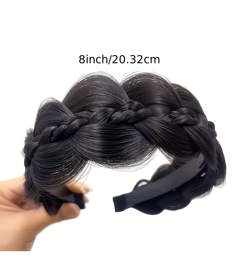 2 قطعة حزام عقال مضفر بعظمة السمكة للشعر المستعار، بني فاتح نبيل، 8 بوصة، دبوس شعر ملتوي للنساء - Image 4