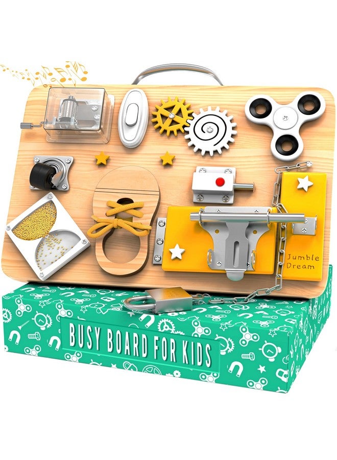 Jumble Dream Wooden Busy Board Montessori Toys for Toddlers and Educational Sensory Busy Board Autism Products & ADHD Activity Board for Learning - Kids Travel Toys for Toddlers Age 1 2 3 4 Years - Image 1
