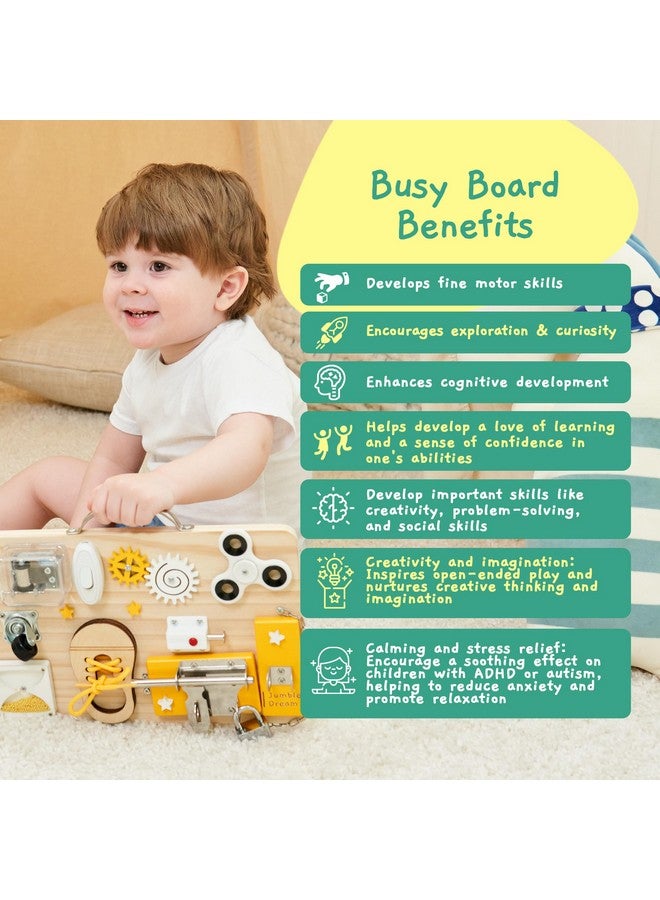 Jumble Dream Wooden Busy Board Montessori Toys for Toddlers and Educational Sensory Busy Board Autism Products & ADHD Activity Board for Learning - Kids Travel Toys for Toddlers Age 1 2 3 4 Years - Image 2