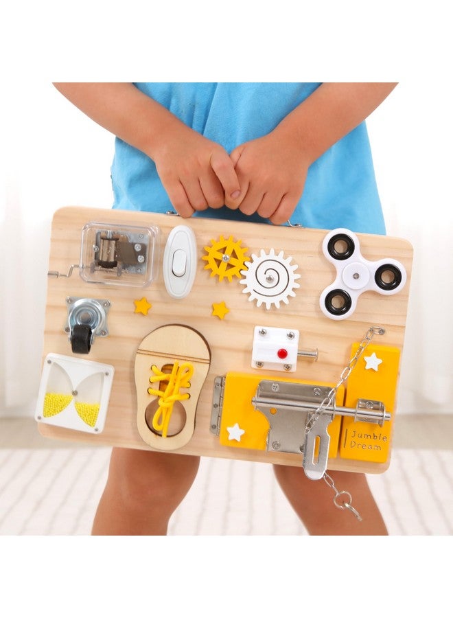 Jumble Dream Wooden Busy Board Montessori Toys for Toddlers and Educational Sensory Busy Board Autism Products & ADHD Activity Board for Learning - Kids Travel Toys for Toddlers Age 1 2 3 4 Years - Image 3