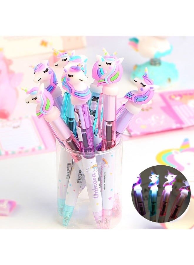 We Happy 12 Pieces Unicorn Light Pen Stationary LED Writing Ballpoint  - Image 1