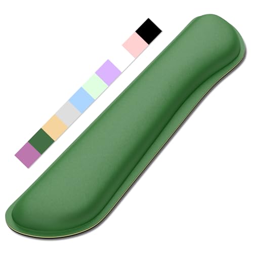 Dapesuom Enlarge Keyboard Wrist Rest, Memory Foam Keyboard Wrist Cushion for Computer Desk Mats Support, Typing Pain Relief Ergonomic Mouse Pad Rests with Non-Slip Base for Gaming Laptop, Forest Green - Image 1