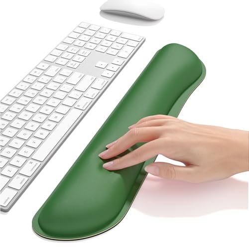 Dapesuom Enlarge Keyboard Wrist Rest, Memory Foam Keyboard Wrist Cushion for Computer Desk Mats Support, Typing Pain Relief Ergonomic Mouse Pad Rests with Non-Slip Base for Gaming Laptop, Forest Green - Image 5