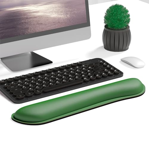 Dapesuom Enlarge Keyboard Wrist Rest, Memory Foam Keyboard Wrist Cushion for Computer Desk Mats Support, Typing Pain Relief Ergonomic Mouse Pad Rests with Non-Slip Base for Gaming Laptop, Forest Green - Image 2