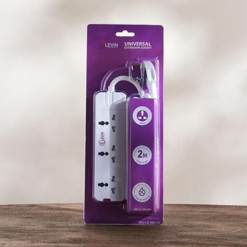 Pan Home Levin Universal Extension Socket - White