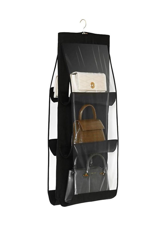 6 Grids Non-Woven Hanging Storage Hangers Black