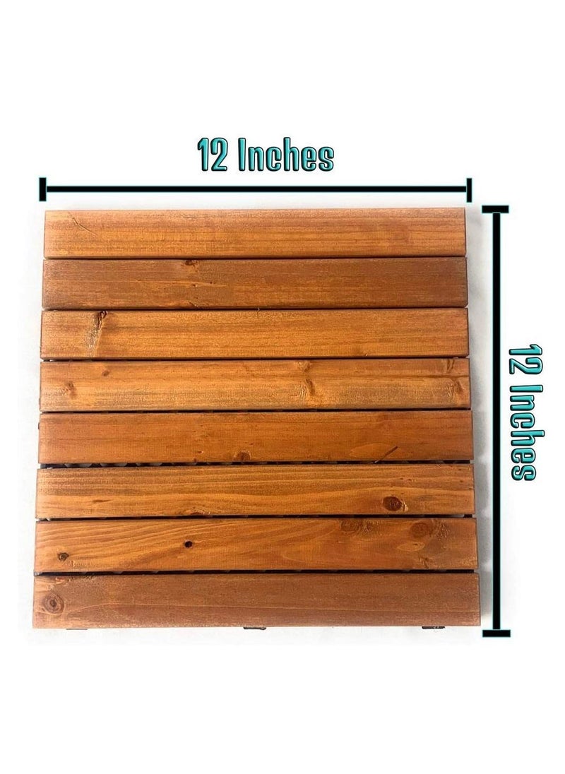 LINGWEI Wooden Decking Interlocking Decorative Floor Tiles(10pcs)  - Image 4