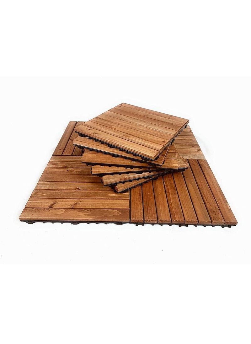 LINGWEI Wooden Decking Interlocking Decorative Floor Tiles(10pcs)  - Image 1