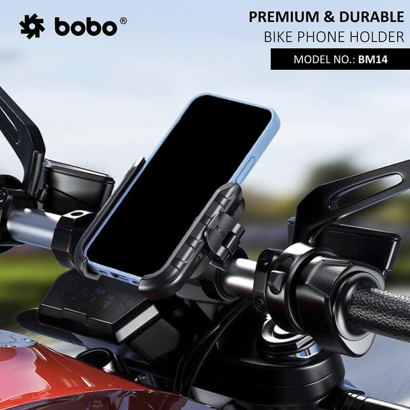 BOBO BM14 Quick Release Enhanced BM4 Waterproof Bike/Motorcycle/Scooter Mobile Phone Holder Mount, Ideal for Maps and GPS Navigation (Black) - Image 4