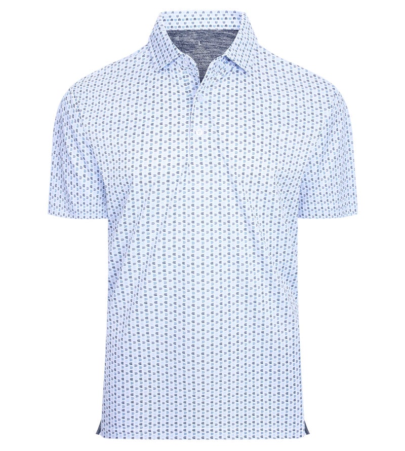 Alex Vando Mens Golf Shirt Moisture Wicking Classic Print Golf Shirts for Men,White U,L - Image 1