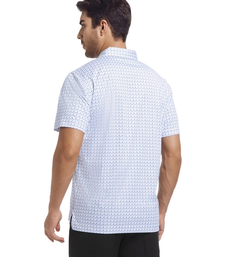 Alex Vando Mens Golf Shirt Moisture Wicking Classic Print Golf Shirts for Men,White U,L - Image 4