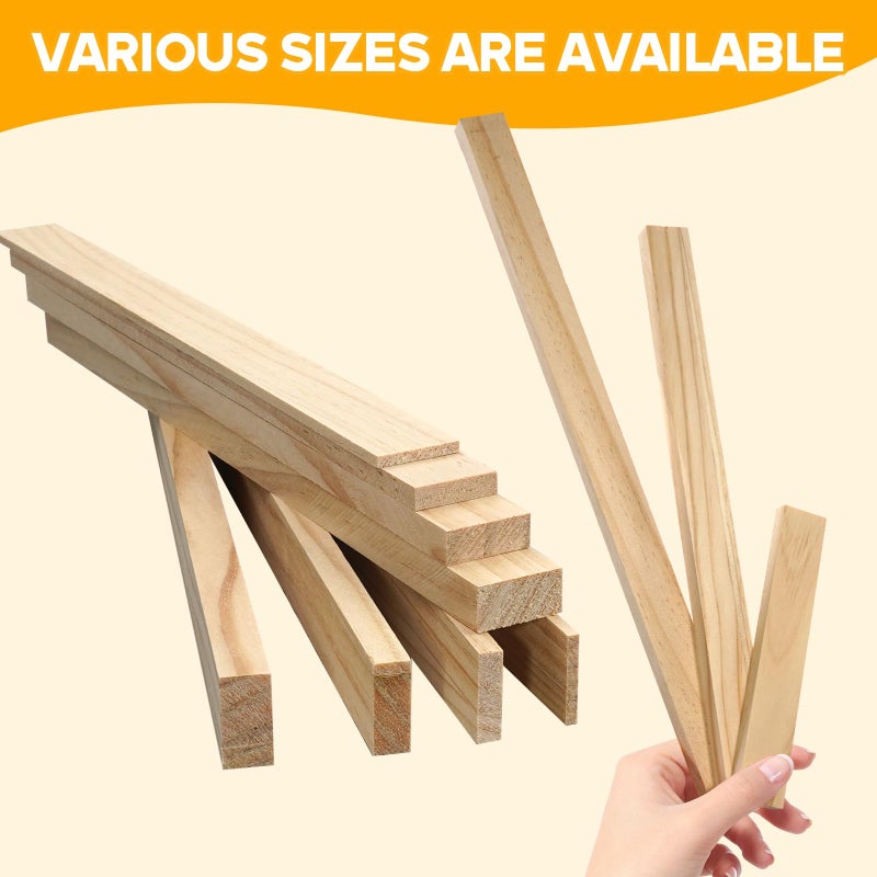 Lugailly Wood Strips Slats for Wall, Square Wooden Dowels for Crafts 1/8"x 1" x 6", 20 PCS Wood Trim Planks for Crafting, Unfinished Pine Wooden Sticks Lumber Pieces for Woodworking Models Making Dollhouses - Image 5