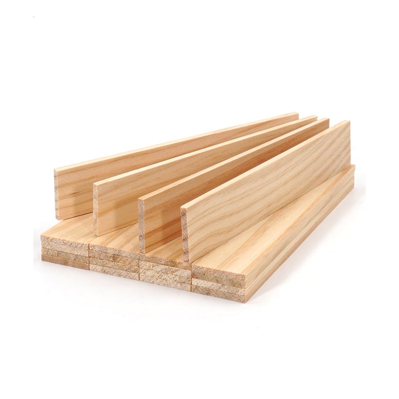 Lugailly Wood Strips Slats for Wall, Square Wooden Dowels for Crafts 1/8"x 1" x 6", 20 PCS Wood Trim Planks for Crafting, Unfinished Pine Wooden Sticks Lumber Pieces for Woodworking Models Making Dollhouses - Image 1