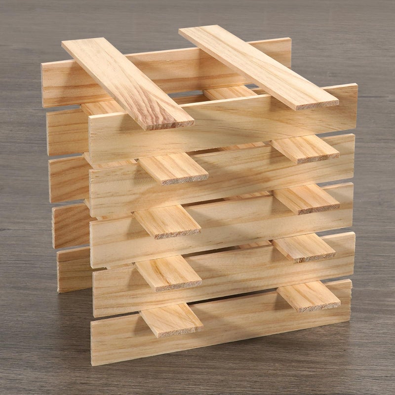 Lugailly Wood Strips Slats for Wall, Square Wooden Dowels for Crafts 1/8"x 1" x 6", 20 PCS Wood Trim Planks for Crafting, Unfinished Pine Wooden Sticks Lumber Pieces for Woodworking Models Making Dollhouses - Image 2