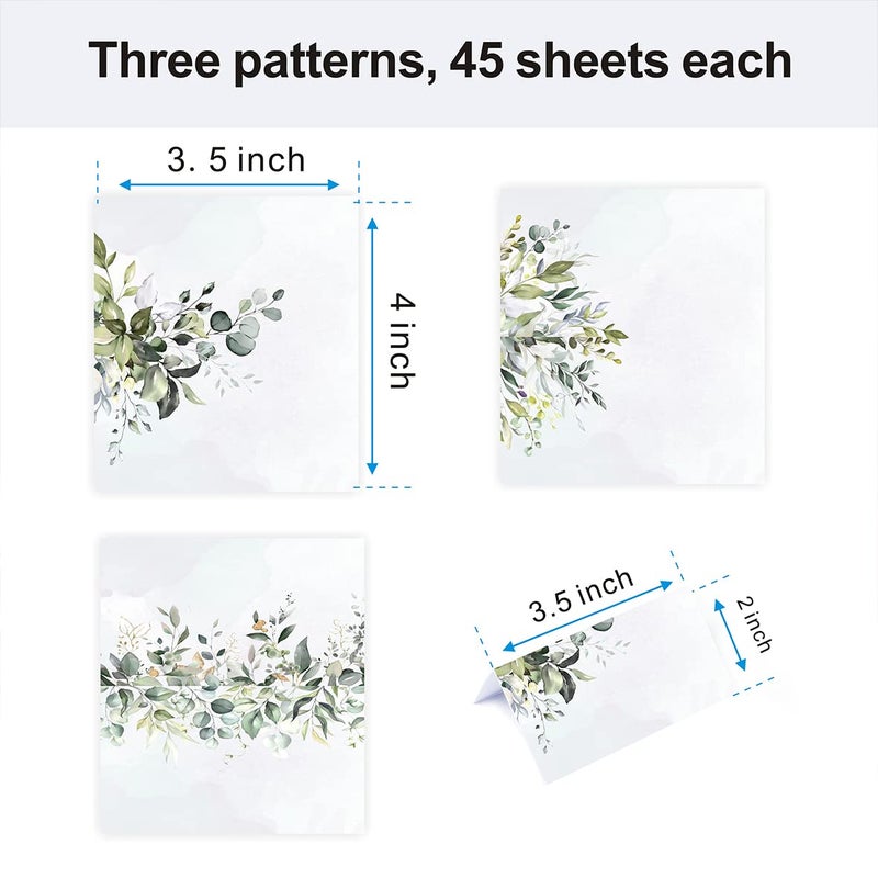 KIUKIUO 135 Pack place cards with Watercolor pattern Seating Place Cards for table setting table Weddings Banquets Dinner Parties Name Cards(3 styles) - Image 2