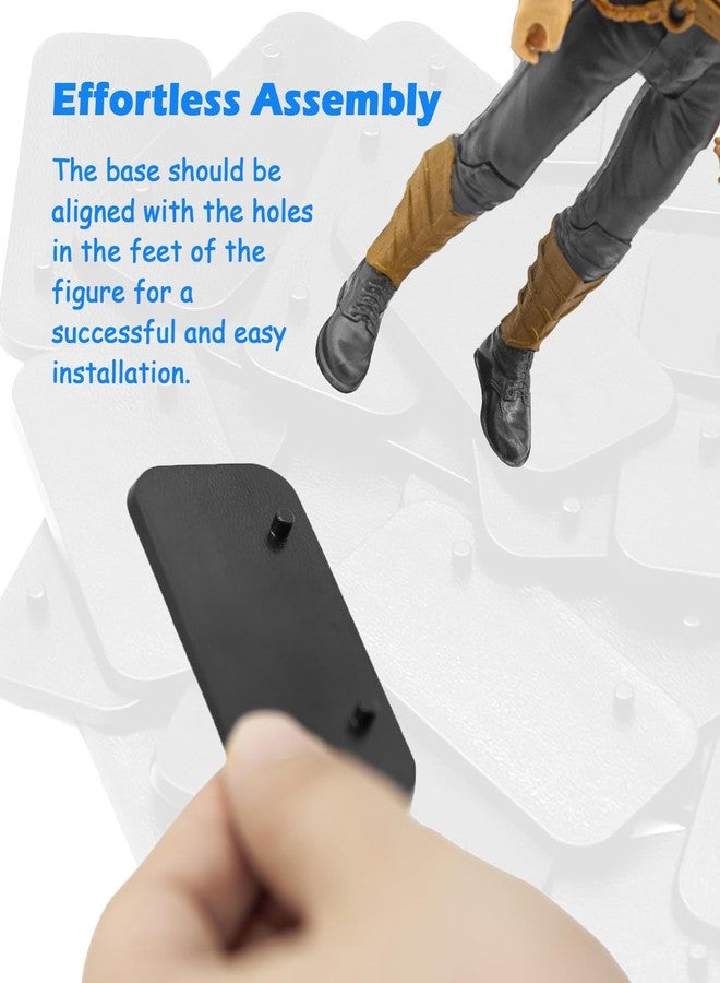 ORTREE Figure Stands,Toy Support Holder Display Stand with Peg,Compatible with 1/12 Scale Mavel Legends Series/Gi Jeo Classified Series/D C/Mo tu Figures,Black Square,Pack 30 - Image 4