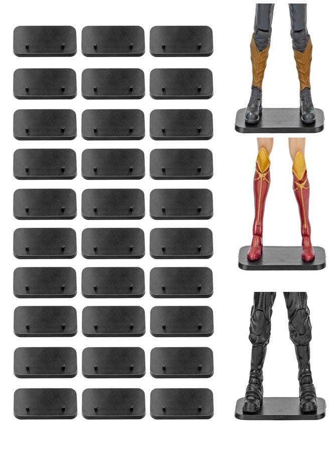 ORTREE Figure Stands,Toy Support Holder Display Stand with Peg,Compatible with 1/12 Scale Mavel Legends Series/Gi Jeo Classified Series/D C/Mo tu Figures,Black Square,Pack 30 - Image 1