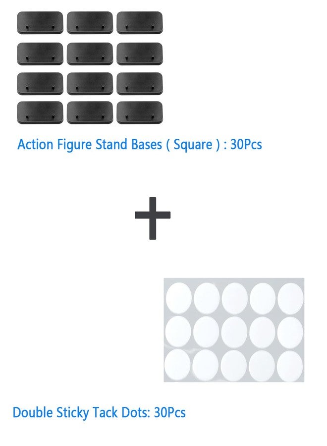 ORTREE Figure Stands,Toy Support Holder Display Stand with Peg,Compatible with 1/12 Scale Mavel Legends Series/Gi Jeo Classified Series/D C/Mo tu Figures,Black Square,Pack 30 - Image 3