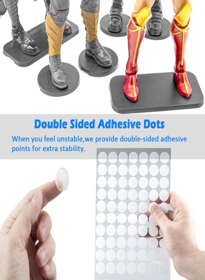 ORTREE Figure Stands,Toy Support Holder Display Stand with Peg,Compatible with 1/12 Scale Mavel Legends Series/Gi Jeo Classified Series/D C/Mo tu Figures,Black Square,Pack 30 - Image 5