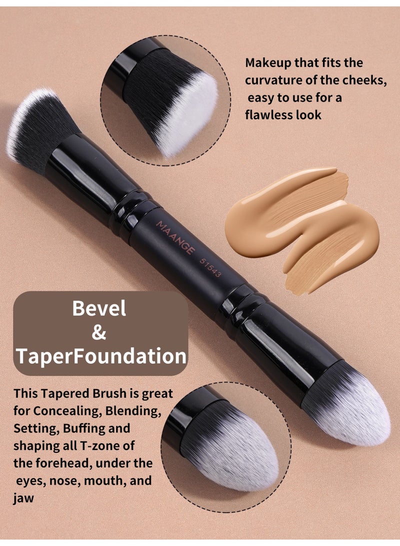 MAANGE 12Pcs Makeup Tool Set Professional Cosmetic Foundation Powder Eyeshadow Makeup Puff Brush Beauty Tool Triangle Makeup Puff Ideal for Makeup Beginner Black - Image 5