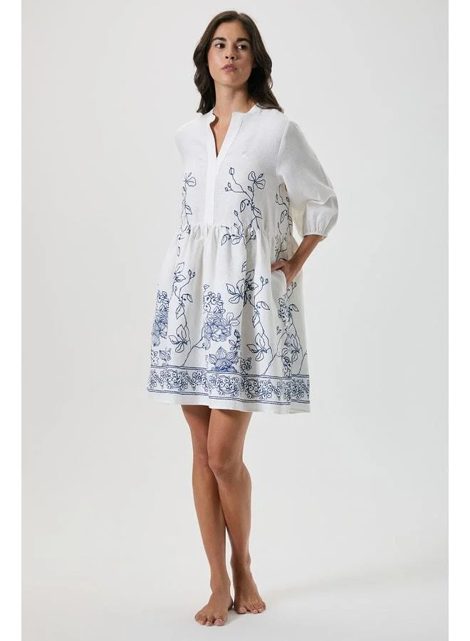 100% Linen Pocket Short Dress.