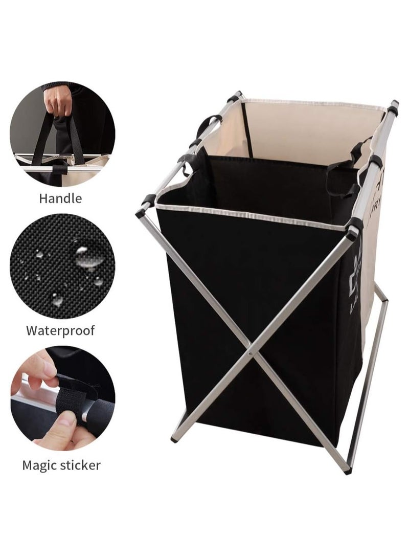 DubaiGallery Laundry Basket Waterproof Foldable Storage Basket with Aluminum Frame X Shape, Durable Laundry Basket for Bathroom and Home with Carrying Handle - Image 4