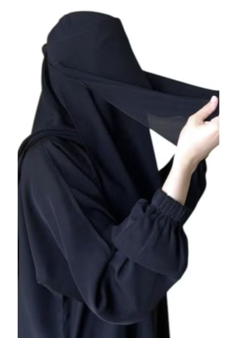 شاهين طقم نقاب عمرة قطعتين – خفيف ومريح وقابل للتنفس – نقاب نسائي مريح للحج والعمرة - Image 3