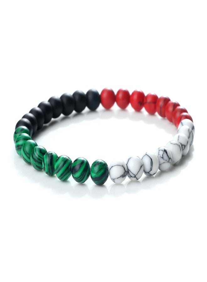 FORUBUS Palestinian Flag Beaded Bracelet - Support Palestine Strand Bracelet for Men and Women, Palestinian Colored Beads Stretchy Bracelet, Support Free Palestine Accessories-palestine - Image 1